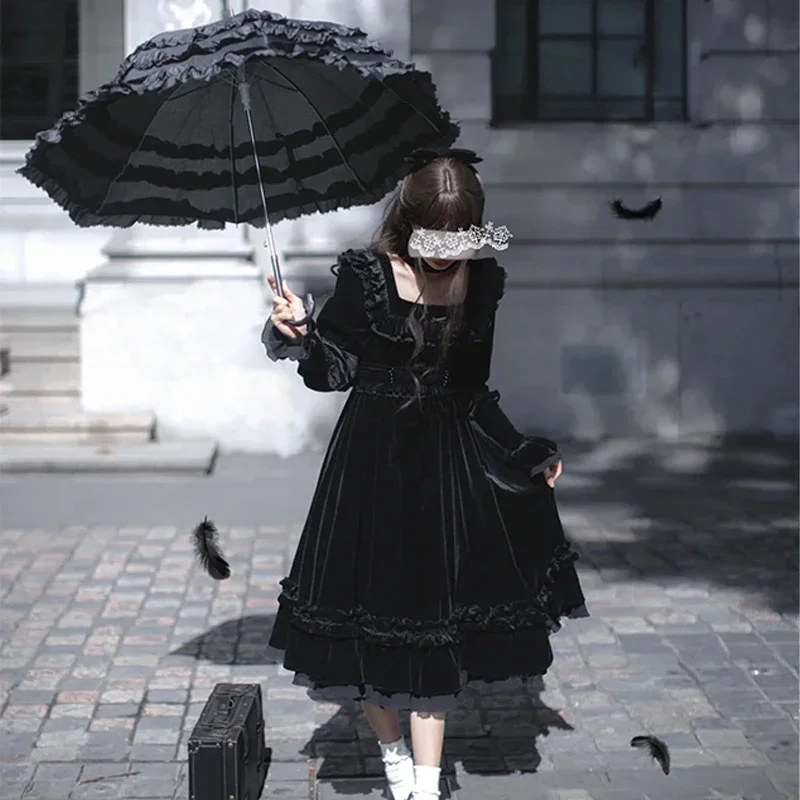 French lace gothic princess small ocean umbrella lace embroidery sunscreen photo studio shooting