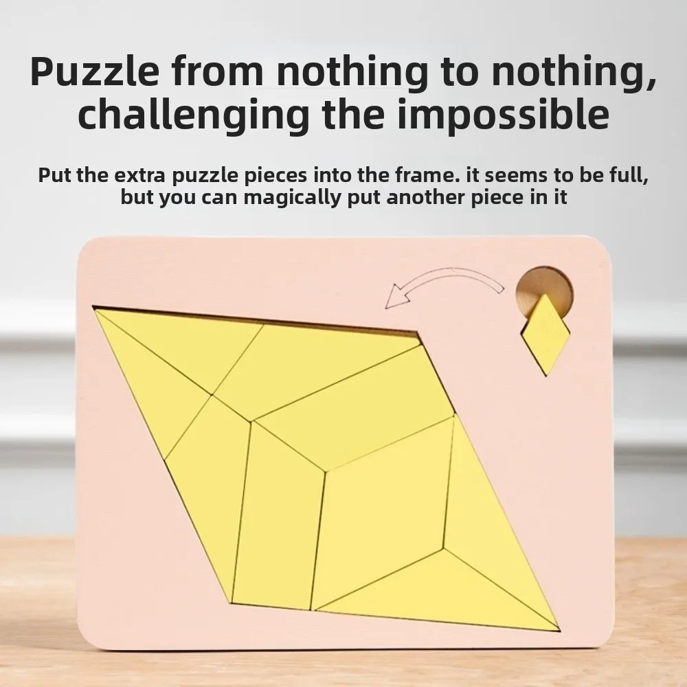 Irregular Shape Triangle Puzzle Colorful Three-Dimensional Wooden Jigsaw Logic Training Montessori Building Blocks