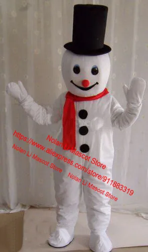 

High Quality Snowman Mascot Costume Walking Cartoon Character Cosplay Advertising Promotional Party Adult Size Holiday Gift 047