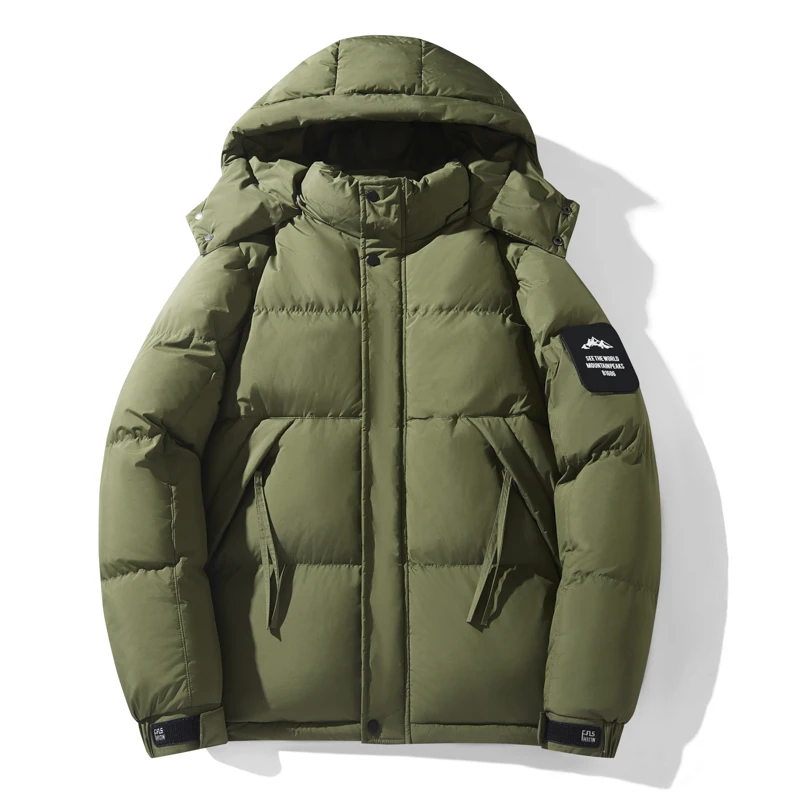 

Новый стиль, хлопковая куртка свободного кроя со съемным капюшоном, зимнее теплое мужское хлопковое пальто, модная мужская верхняя одежда унисекс