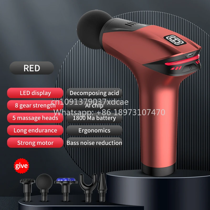 2026 New Professional Deep Tissue Percussion Deep Tissue Vibration Body Muscle Mini Massage . With 5 Head Relax Your Muscles