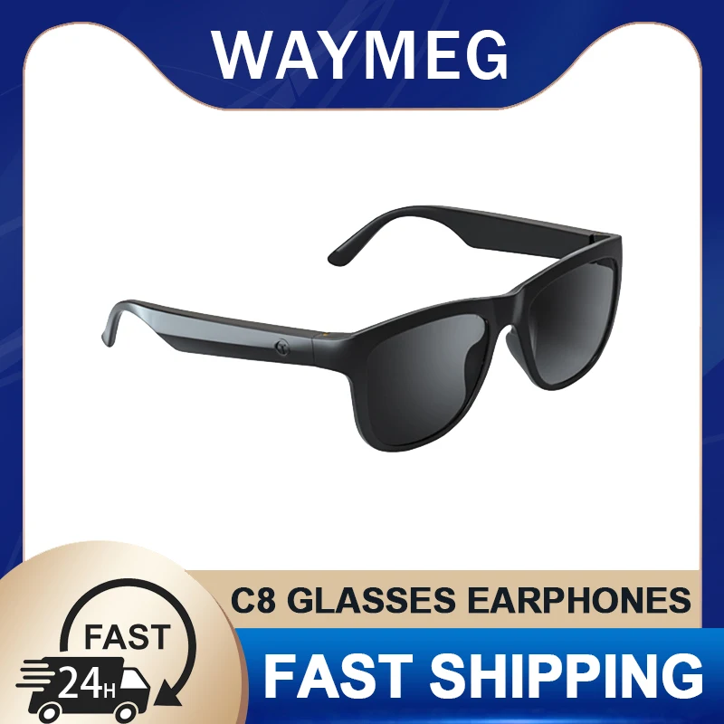 

Original C8 Smart Sunglasses Earphones HiFi Stereo Music Bluetooth 5.0 Wireless Headset Outdoor Driving HD Mic Call Headphones
