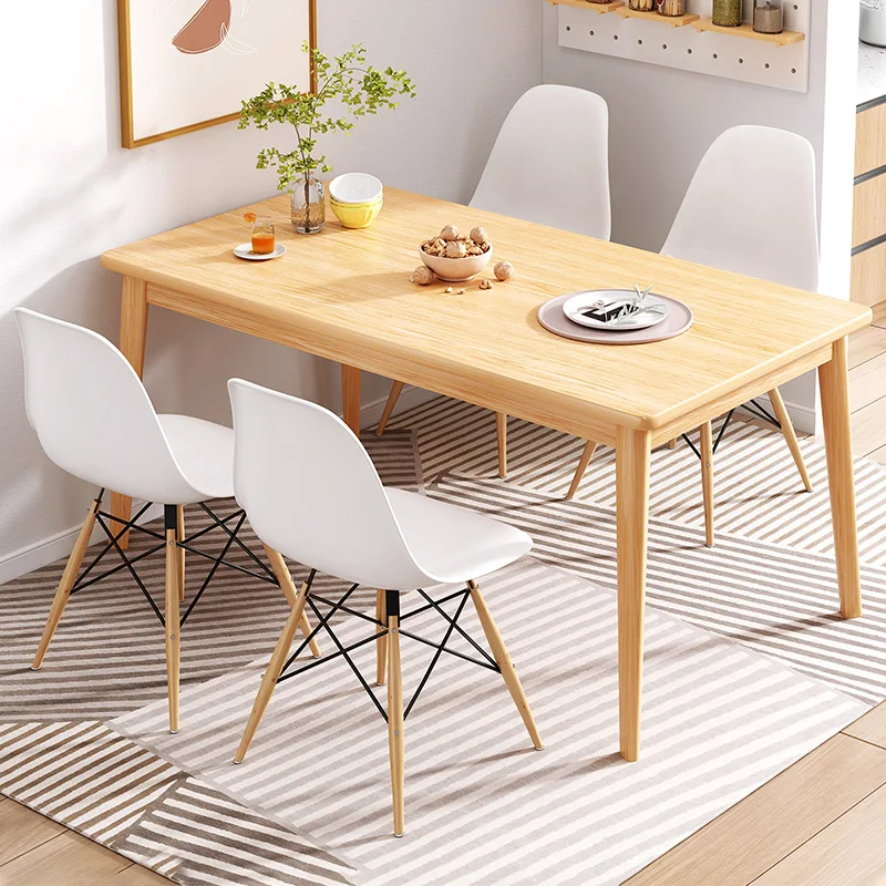 Dining home rental room table Small apartment simple modern rectangular simple Nordic dining table