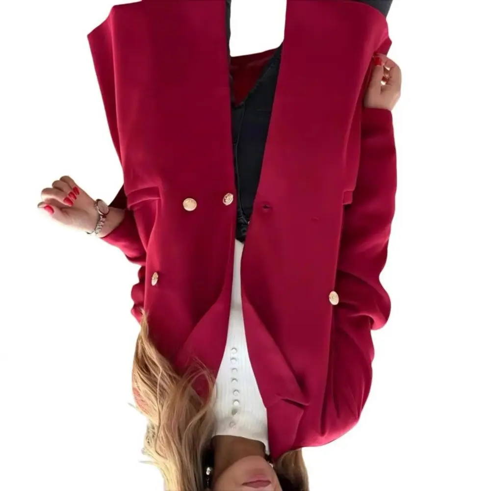 

Женская куртка средней длины с широкой талией, женское пальто, стильный женский двубортный плащ с карманами для осенне-зимней верхней одежды