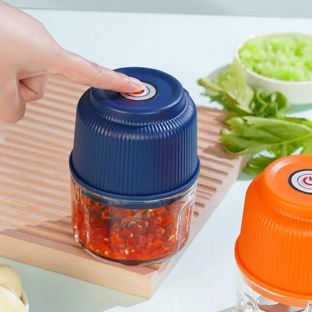 Portable Wireless Electric Garlic Masher Detachable Transparent Mini Meat Grinder Rechargeable Food Processor Easy Clean
