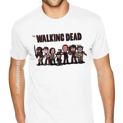 Cute The Walking Dead Stylized Cartoon Tee Shirts Men Gothic Style Anime Tshirt Pure Cotton Kawaii Style Tee Shirt