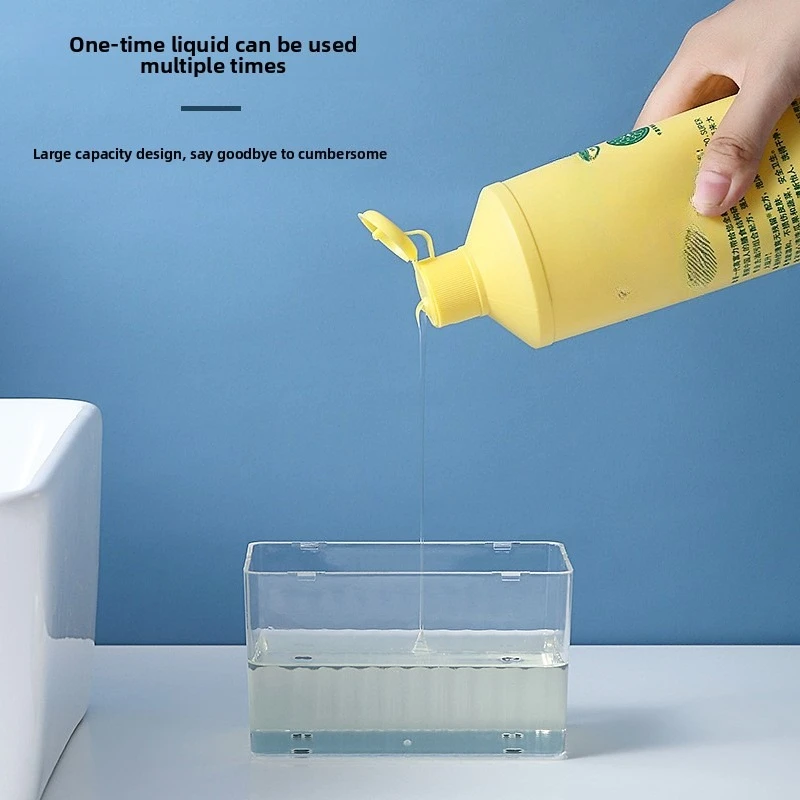 푸시 비누 디스펜서 스폰지가있는 주방 세제 디스펜서푸시 자동 디스펜서 주방 비누 디스펜서