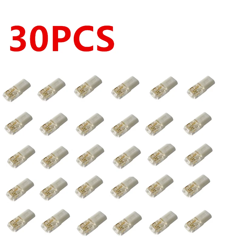 20/30/50Pcs D2 Plug Wire Connect Terminal White 2 Way Cable Plug Wire Snap Quick Connectors Strip Connector for Car Electric