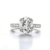 925 sterling silver single high-end moissanite oval ring for girls' Valentine's Day proposal, engagement and wedding ring - Image 5