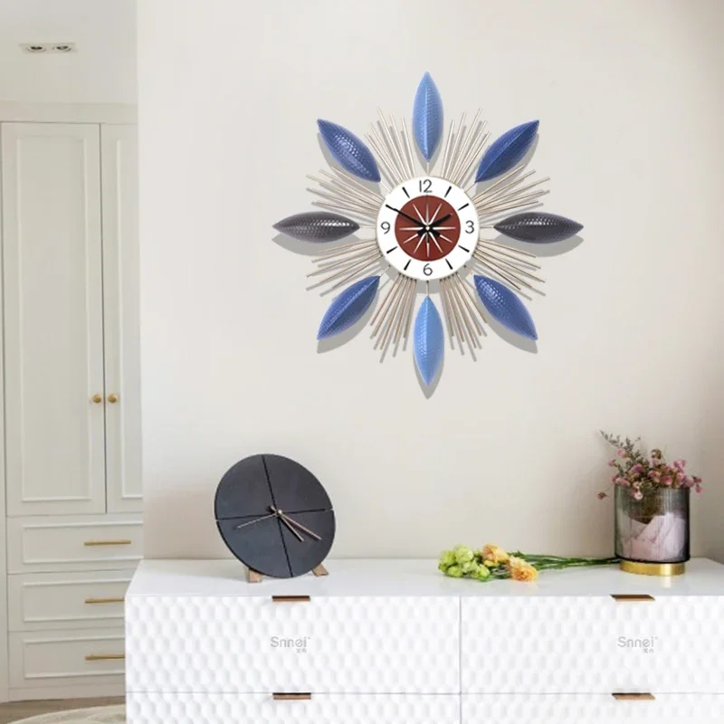 Decoration Bedroom Retro Clock Wall Luminous Silent Corner Mid-century Beautiful Desk Decorations Mural Kitchen Interior Led