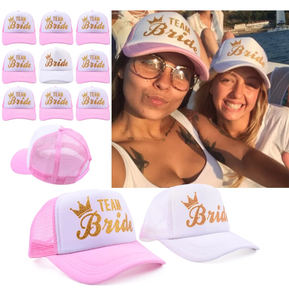 

Gold/pink Team Bride To Be Baseball Cap Wedding Decoration Bridesmaid Gift Hat Marriage Supplies Hen Night Bridal Shower Favor