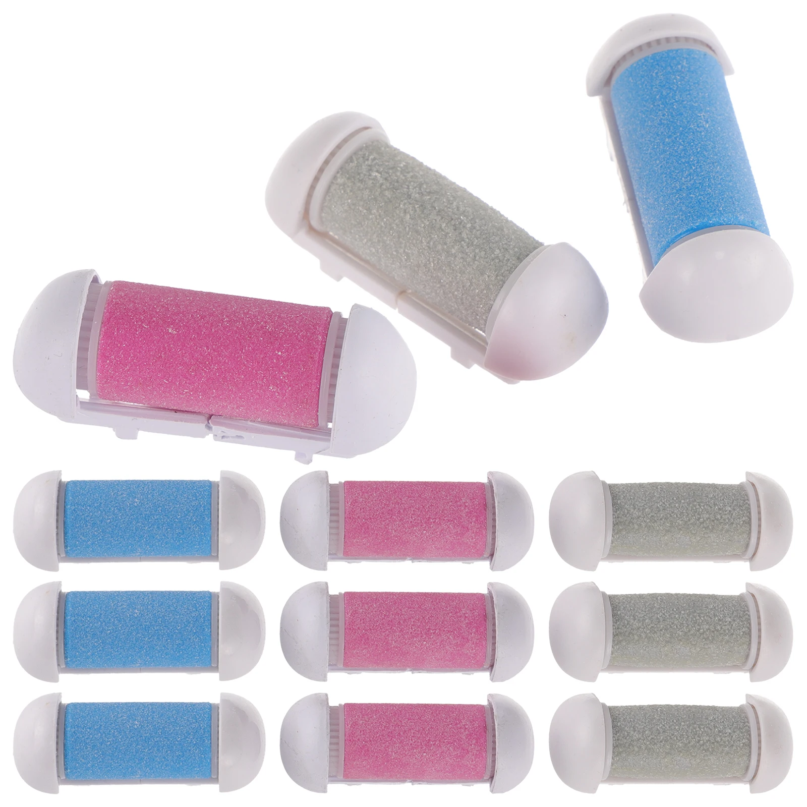 

12pcs Foot File Roller Heads Set Electric Grinder Replacement Dead Skin Tools Pedicure Refill Hard Repair Files Accessories
