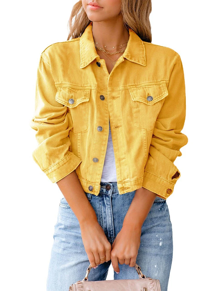 

2023 New Women's Denim Jacket Long Sleeve Loose Street Jacket Spring Women Jacket Korean Coat Autumn Womens Short Jeans Coat