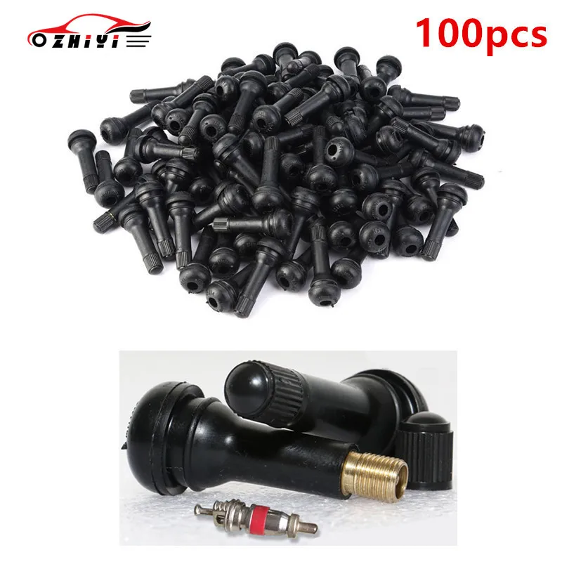 Auto Parts TR412, TR413, TR414 Valve Assembly Vacuum Tire Valve Automobile Black Rubber Valve Alloy Valve General Model