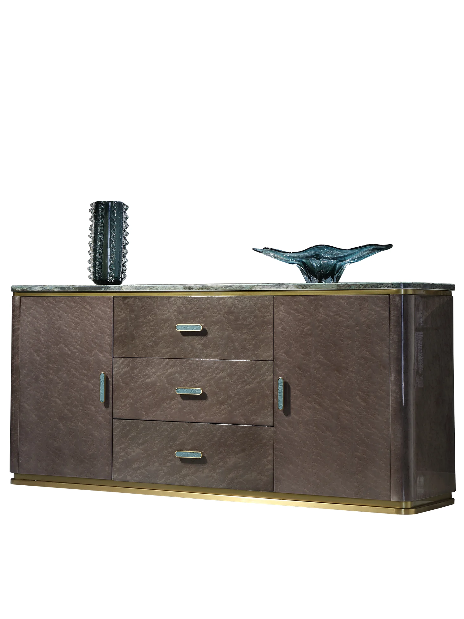 Modern Italian light luxury marble sideboard decoration storage entryway cabinet furniture