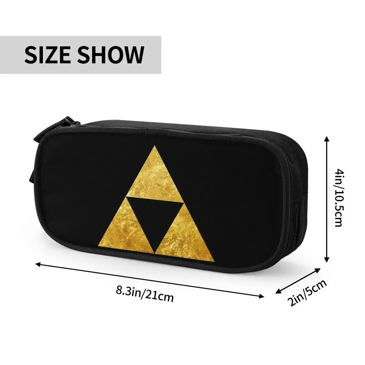 กล่องดินสอสีทองสัญลักษณ์ของ Triforce กระเป๋าปากกาความจุขนาดใหญ่ POUCH pensil กล่องปากกาสำหรับเด็กหญิงเด็กชายนักเรียนเครื่องเขียนไปโรงเรียน