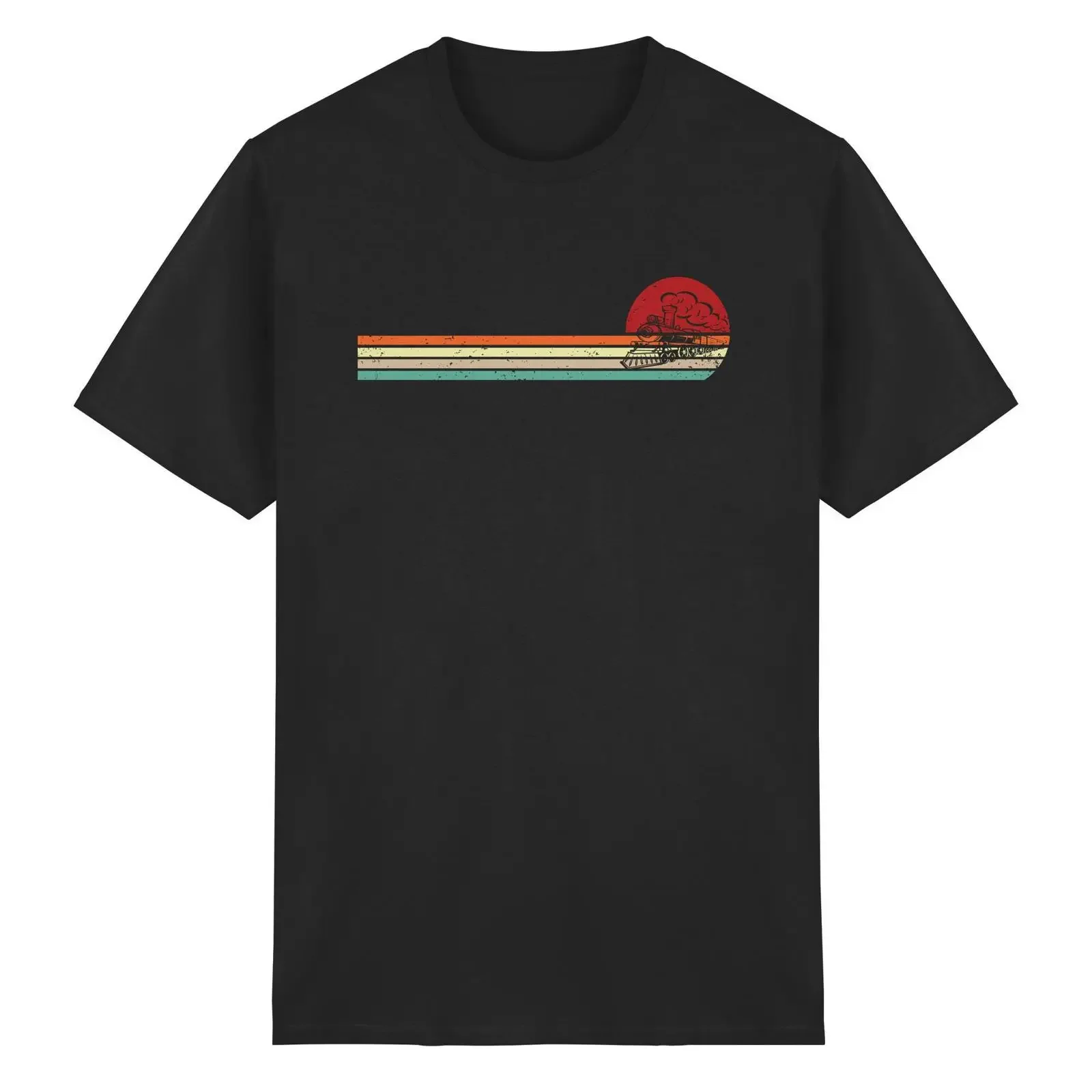 Model railway retro railwayman T shirt vintage steam locomotive gift idea Men amp 39 s vintage Washed graphic streetwear