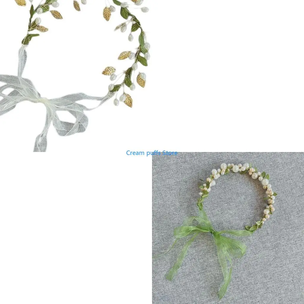 50LE Pearl/ Hairband Eye Catching Model Show Tiaras Flower Girl Styling Headband