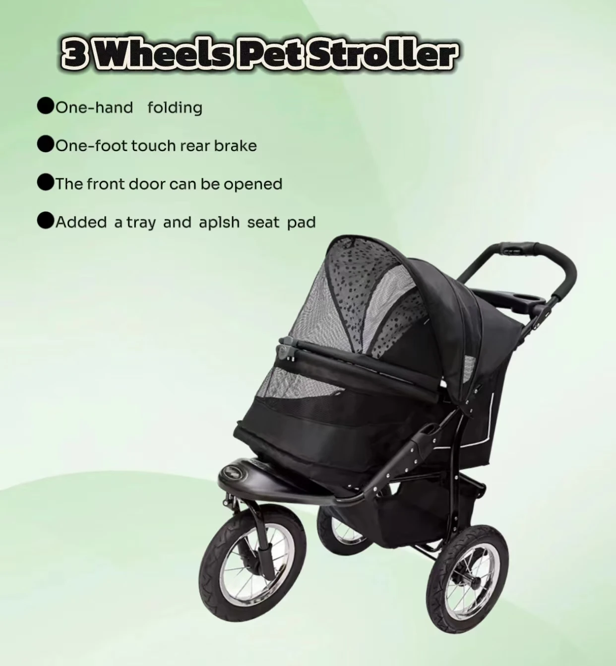 JXB Fabrikpreis Outdoor-Reisetrage, universell, atmungsaktiv, winddicht, für Hunde/Katzen, Kinderwagen, 3-Räder, verstellbare Haustier-Kinderwagen