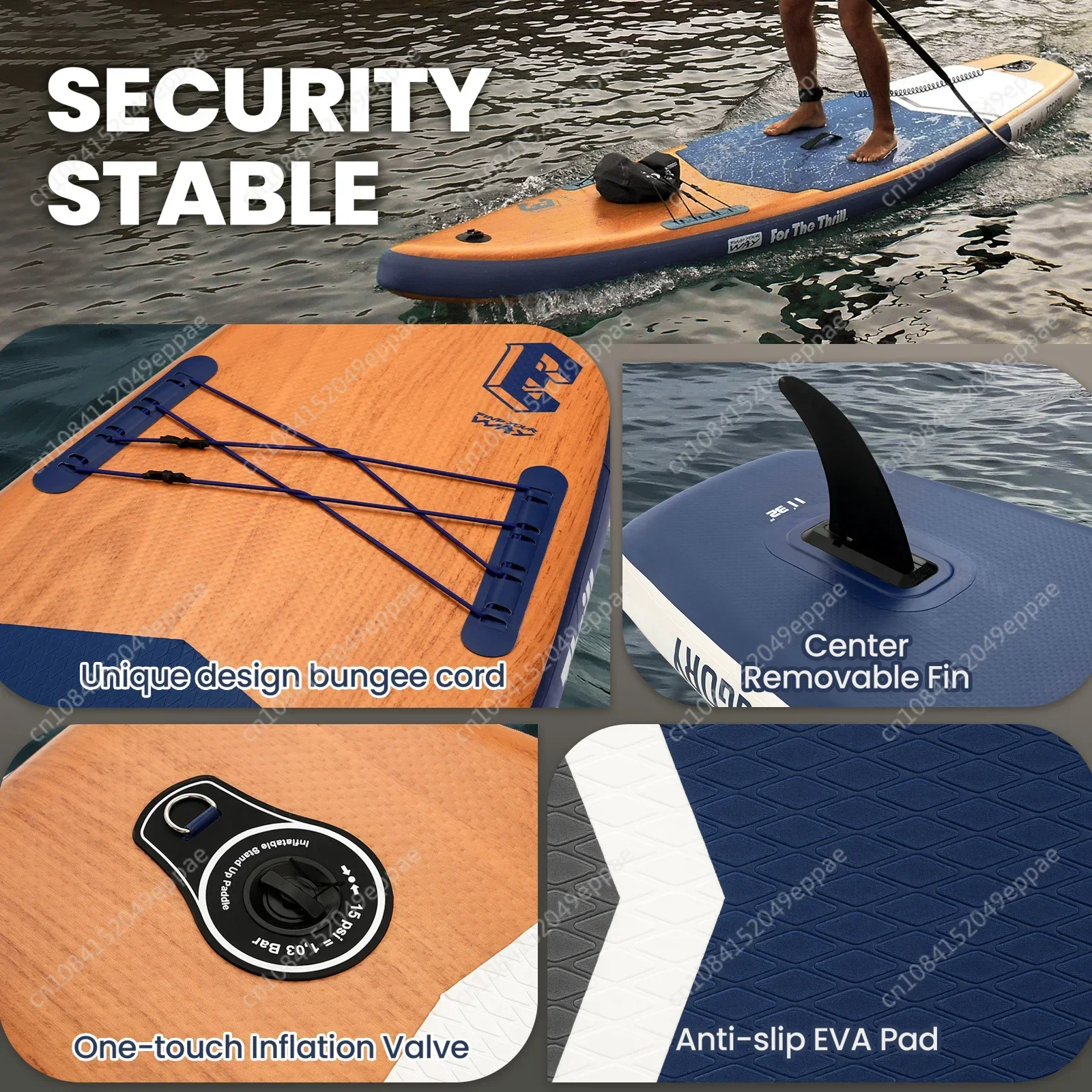 Paddle Board Outdoor Portable Inflatable Surfboard Standing Water Paddle Boat Drifting Water Skiing Paddle Board