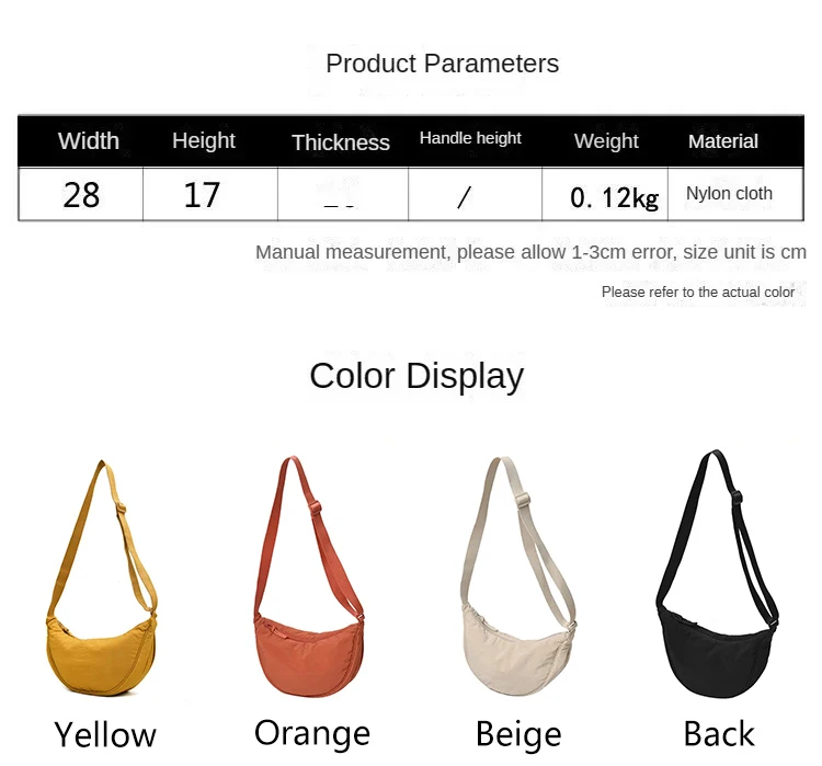 Einfarbige Brusttasche für Damen, große Kapazität, Reisetasche, Umhängetasche, halbmondförmige Tasche, Damen-Alltagstasche, mit Baumwollfüllung, Schultertasche. – Detail 4
