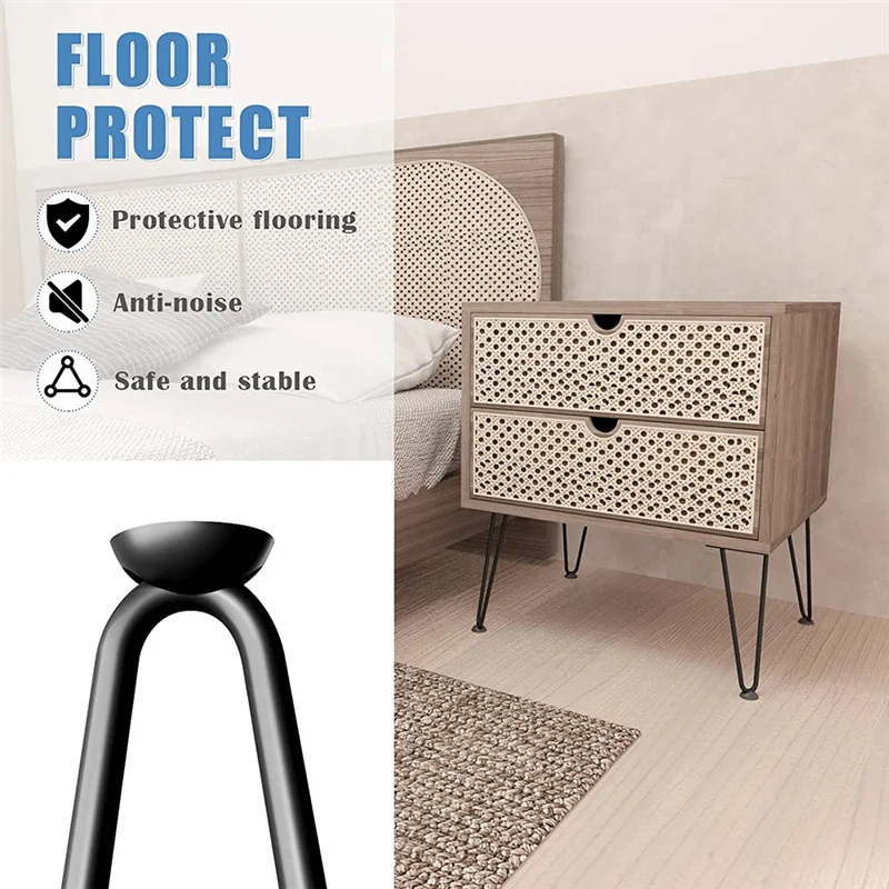 【PRICE-DROP!】8Inch Hairpin Legs Table Legs Metal Table Legs Rubber Floor Protectors Included For Nightstand Sofa Bench