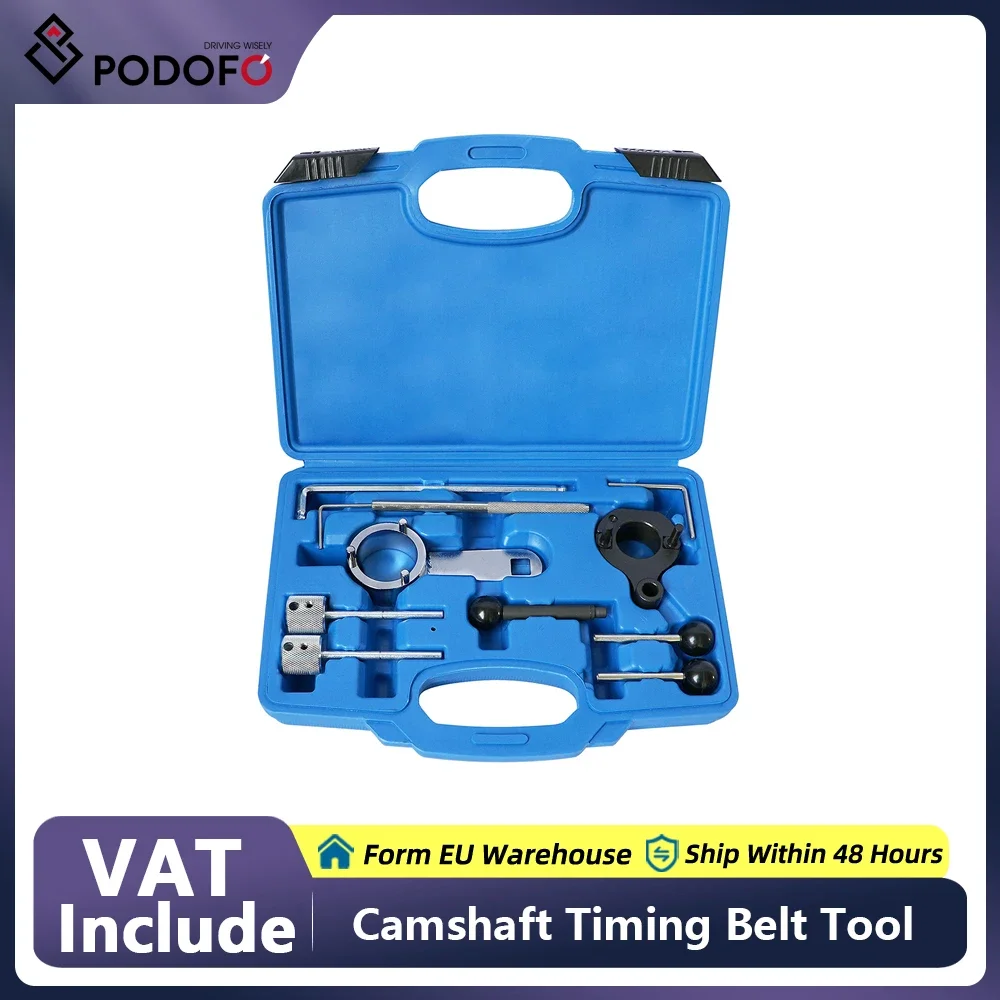 Podofo Camshaft Timing Belt Tools Engine Timing Tool Kit For Audi VW Skoda Seat 1.4 1.6 2.0TDI CR 2012 Common Rail Diesel Engine