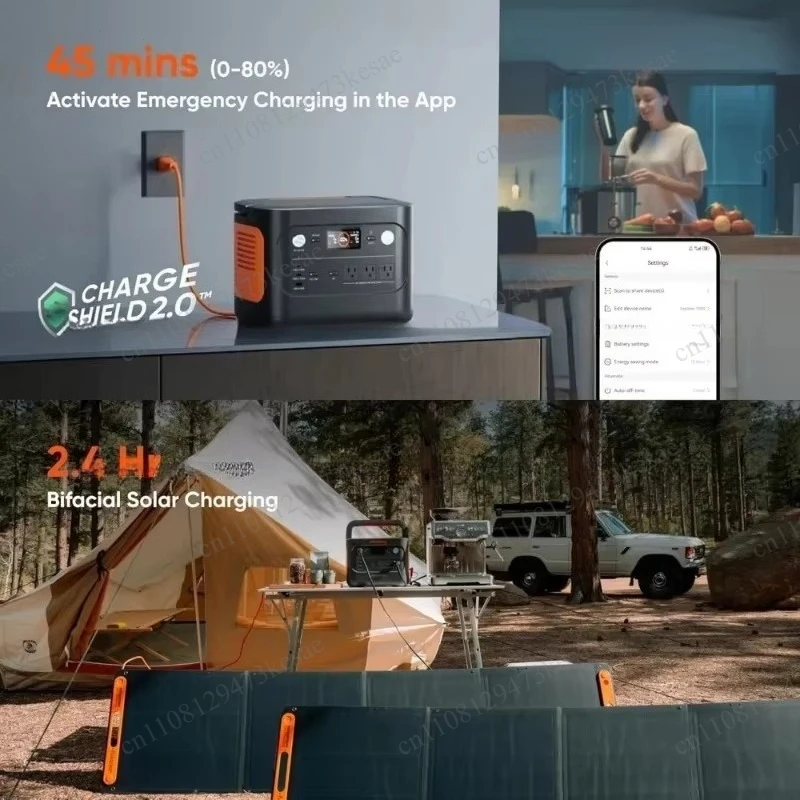 1000 v2 Portable Power Station 1070Wh LiFePO4 Battery 1500W AC Solar Generator for Camping Home Backup