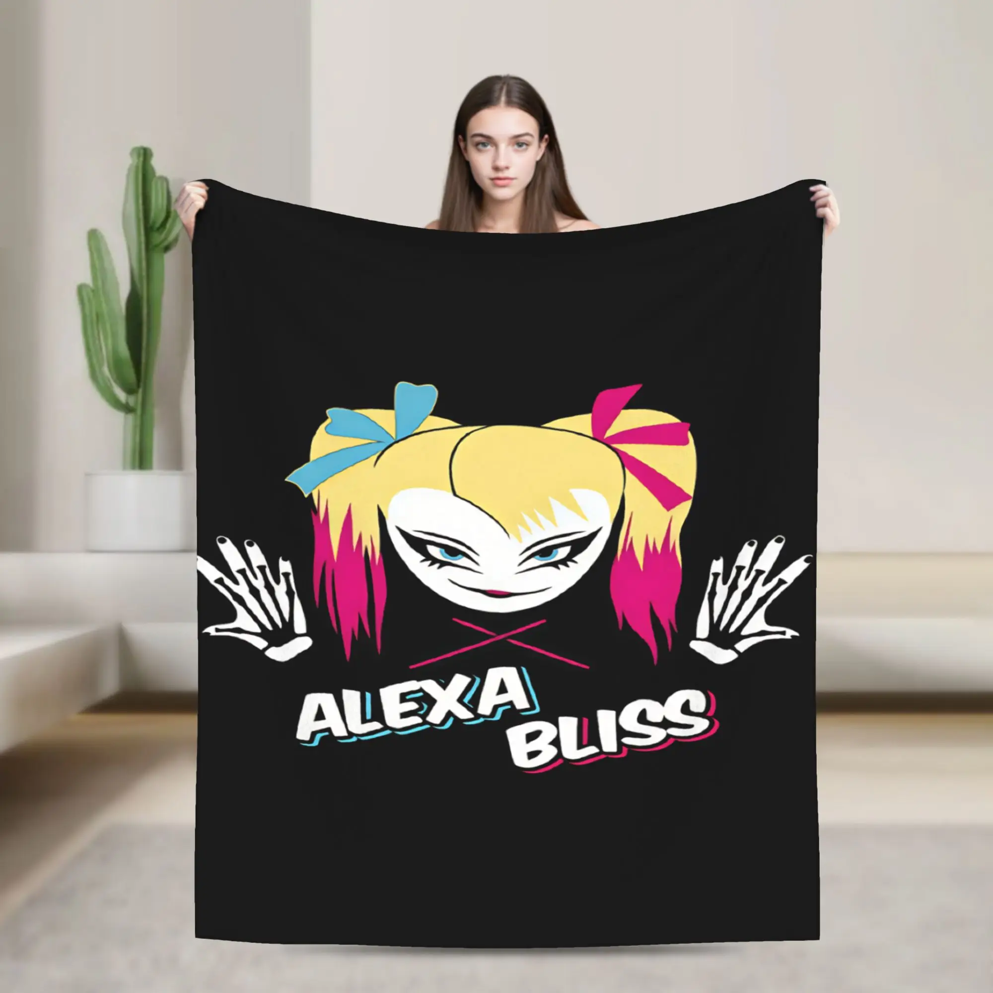 Couverture en peluche douce et chaude A-Alexa Bliss, couverture décorative pour salon, voyage, bureau, couvre-lit en flanelle