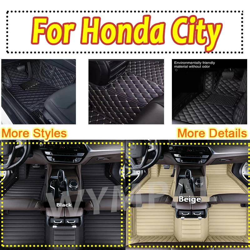 

Luxury Car Floor Mats For Honda City 2008 2009 2010 2011 2012 2013 2014 Auto Luxury Leather Men Women Car Mats
