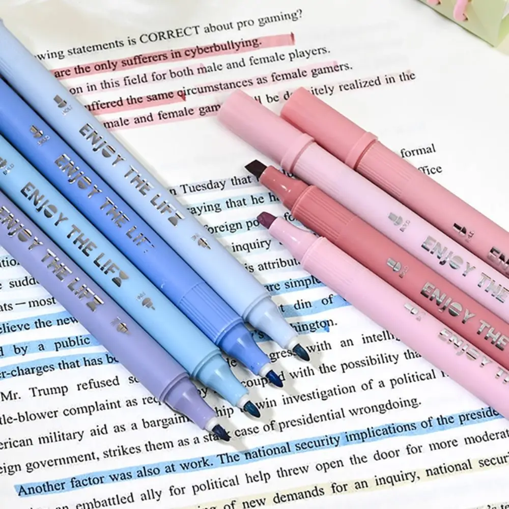 Juego de 4 colores de resaltador de doble cabeza, herramientas para grafiti, bolígrafo fluorescente, papelería, protección ocular, bolígrafo planificador