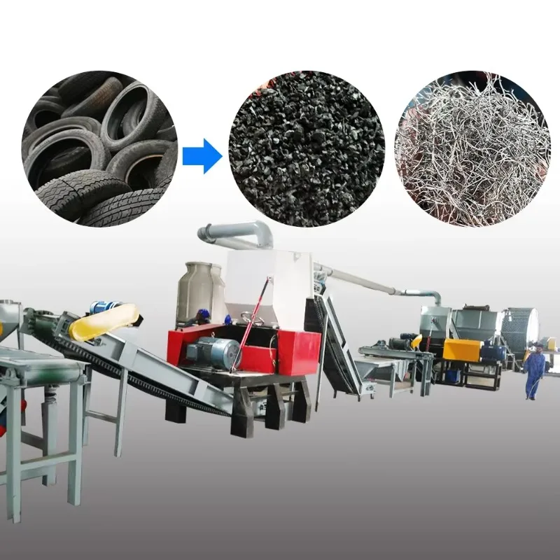 Tire Shredder Recycling Line Waste Tire Processing Equipment Rubber Granule Production Machine Custom Design