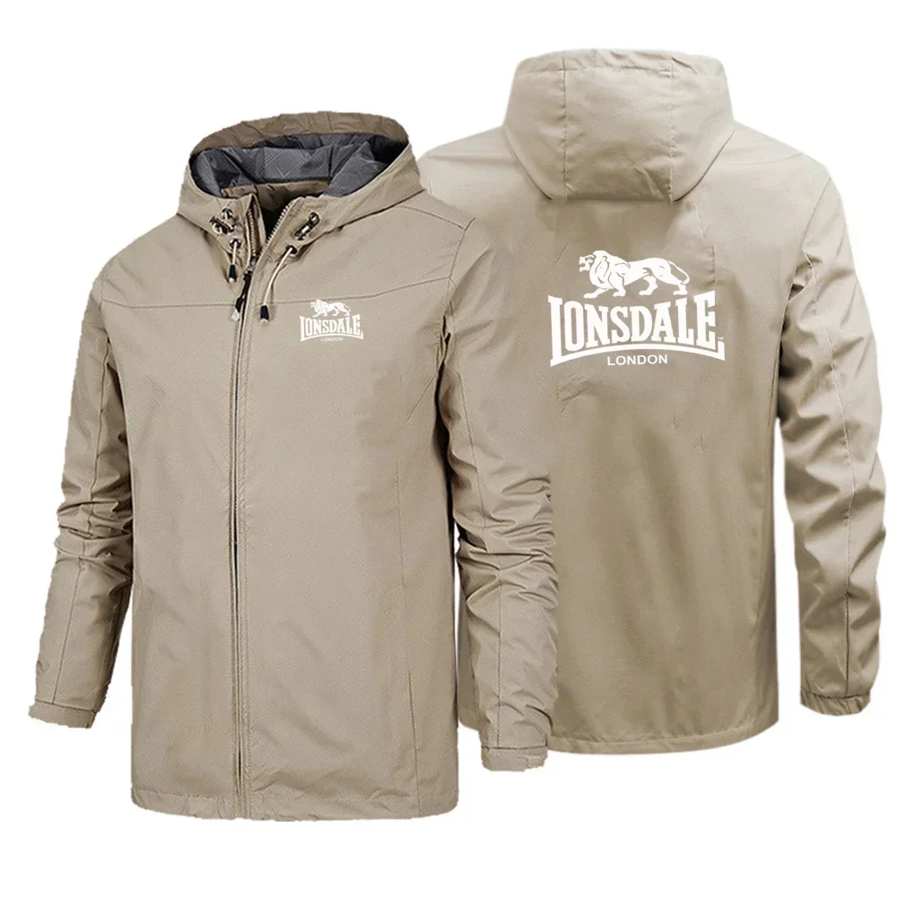 

Осень и зима 2025 года, новый стиль, повседневная мужская куртка с капюшоном, уличная ветрозащитная и водонепроницаемая мужская ветровка на молнии для рыбалки