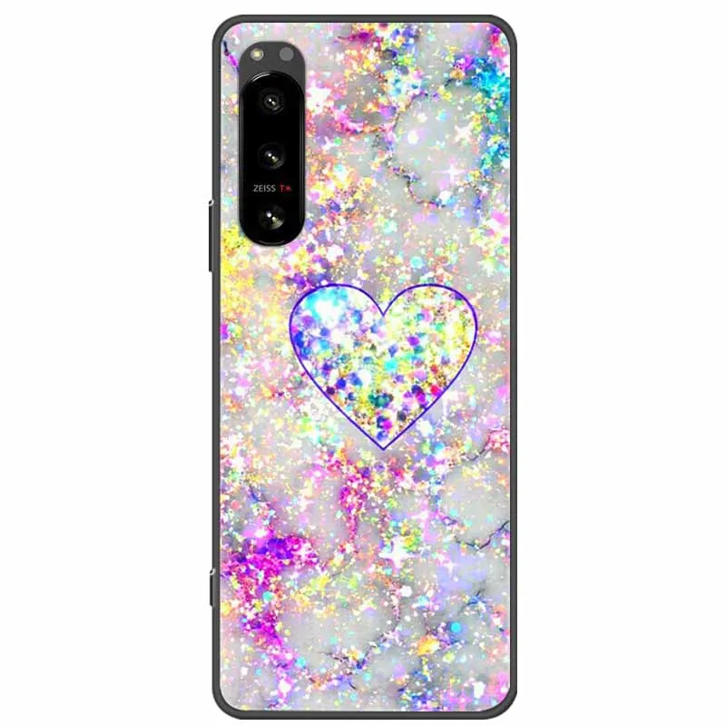 For Sony Xperia 5 Case Marble Silicone Soft TPU Phone Cover for Sony Xperia 5 II / 5 III Cases Black Bumper Xperia5 5ii Coques