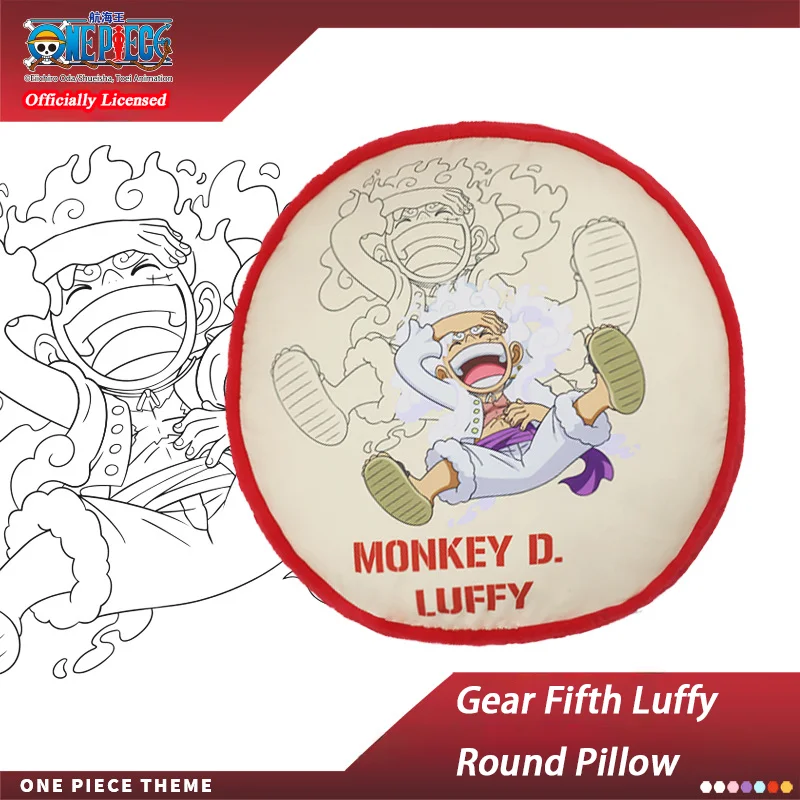 

1pc Officially Licensed Gear 5 Luffy Round Pillow – Premium Embroidery & Plush, Holiday & Birthday Gift Idea