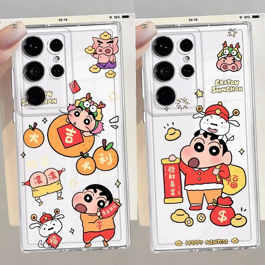 Phone Cover Case for Samsung Galaxy S26 S25 Edge S22 FE S24 S20 Plus S23 Ultra Note 20 Ultra 10 S21 Cra-yons Shin-chans Cute