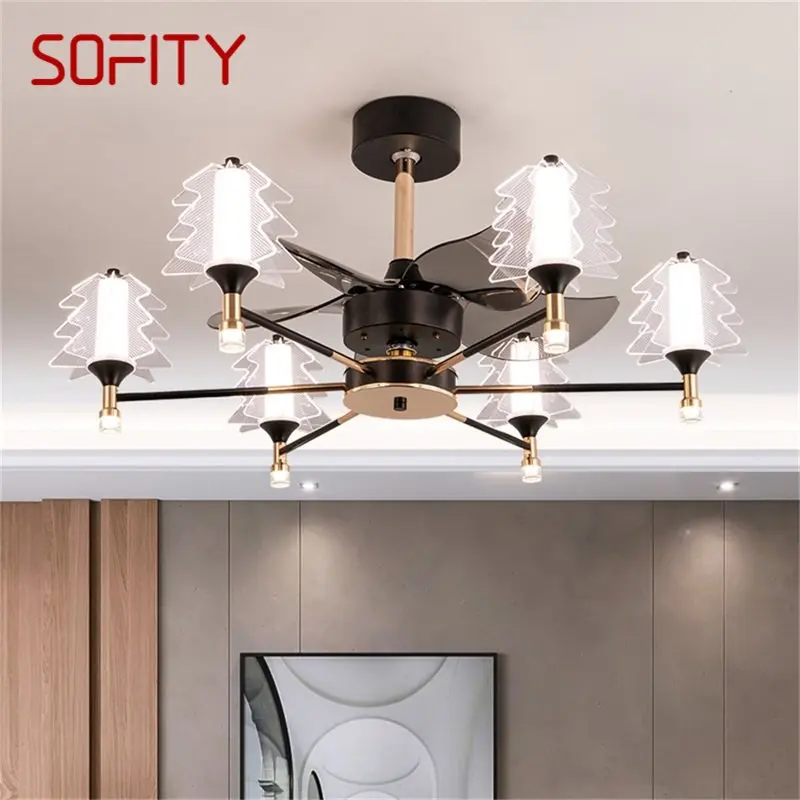 

SOFITY Postmodern Ceiling Fan with Lights Remote Control LED Lamp for Home Dining Room Decoration