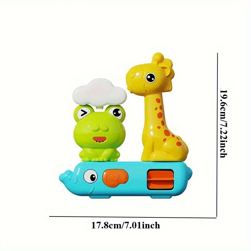 1 conjunto de sistema de chuveiro infantil com sprinkler rotativo e brinquedos de animais, conjunto de pulverizador de banho com ventosa para crianças, material seguro