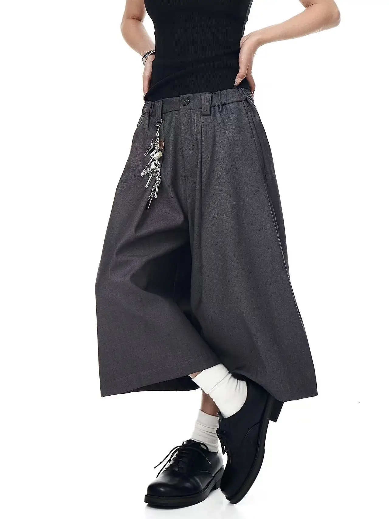 

ay Широкие повседневные брюки для мужчин и женщин Faionable Loose Fit Seven Inch Hong Kong Sle Design Dra Urban Teen Summer orts