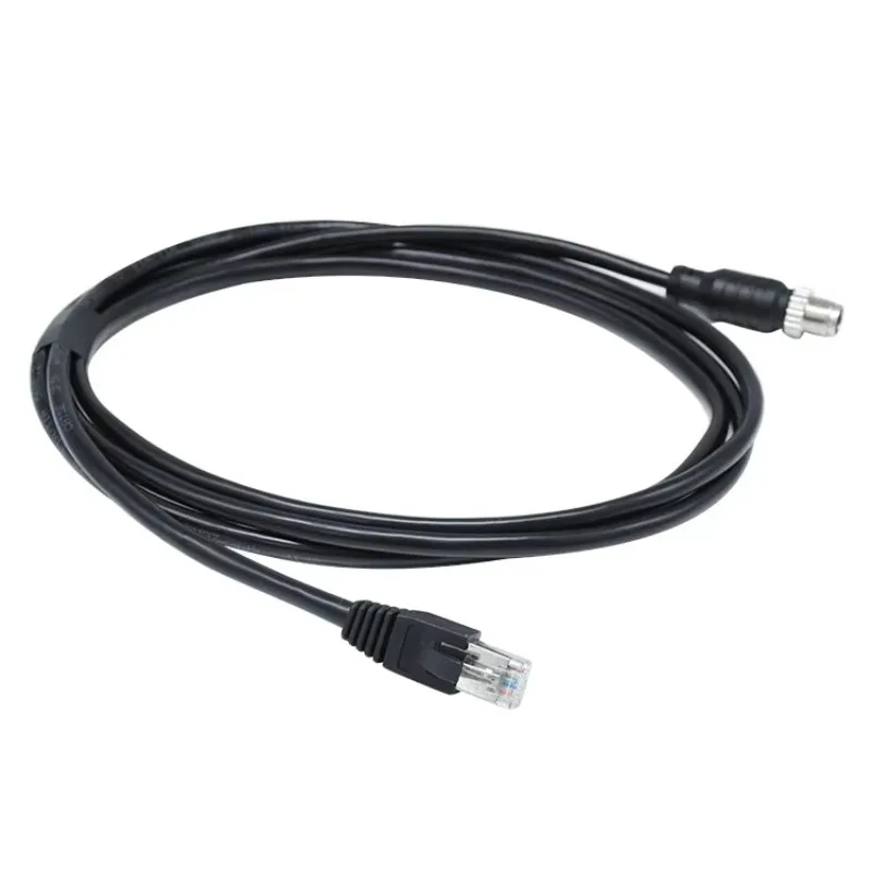 M12 X Code Connector 8pin Industrial Solder Straight Male Plug Cable to Straight RJ45 Ip67 Waterproof Connectors M12