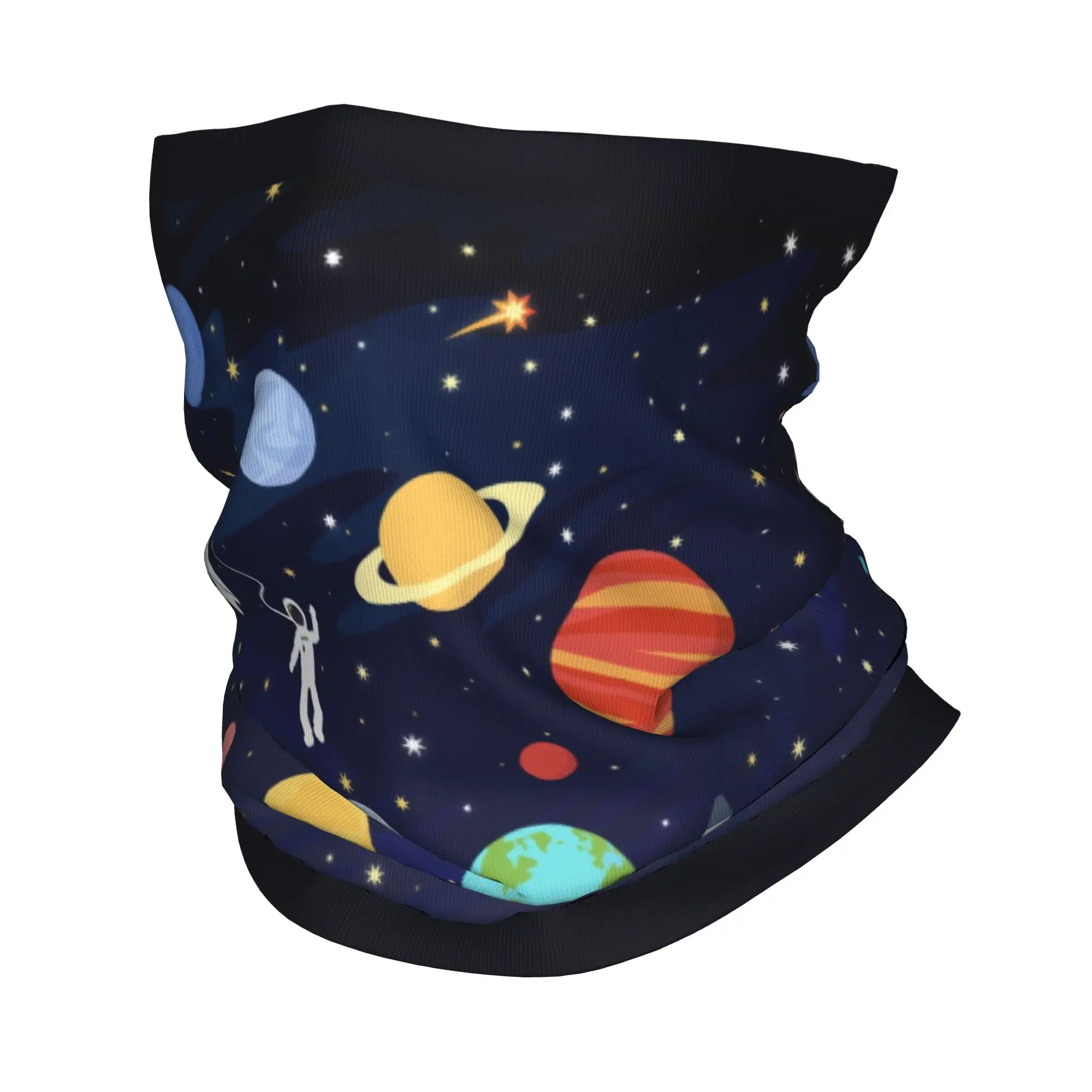 

Custom Galaxy Space Bandana Neck Gaiter UV Protection Face Scarf Cover Men Women Planets Space Rocket Astronaut Headband Tube