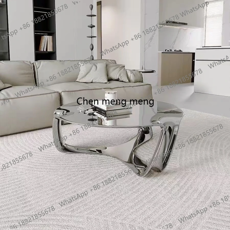 

Luxury Nordic Coffee Table Designer Simple Minimalist Standing Coffee Table Aesthetic Italian Unique Metal Couchtisch Furniture