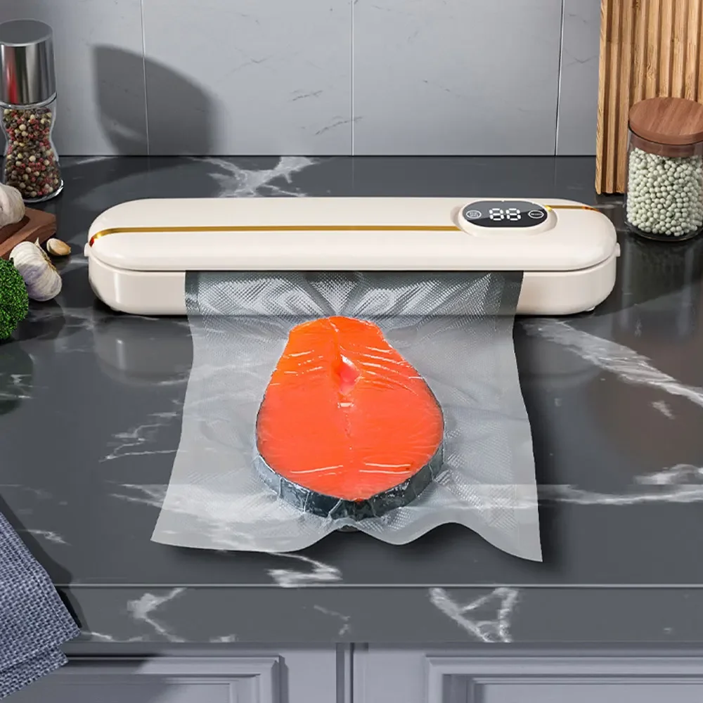 Автоматическая машина для вакуумной упаковки пищевых продуктов Xiaomi, портативная упаковочная машина, бытовая вакуумная упаковка пищевых продуктов, кухонный помощник, подарок, 10 пакетов