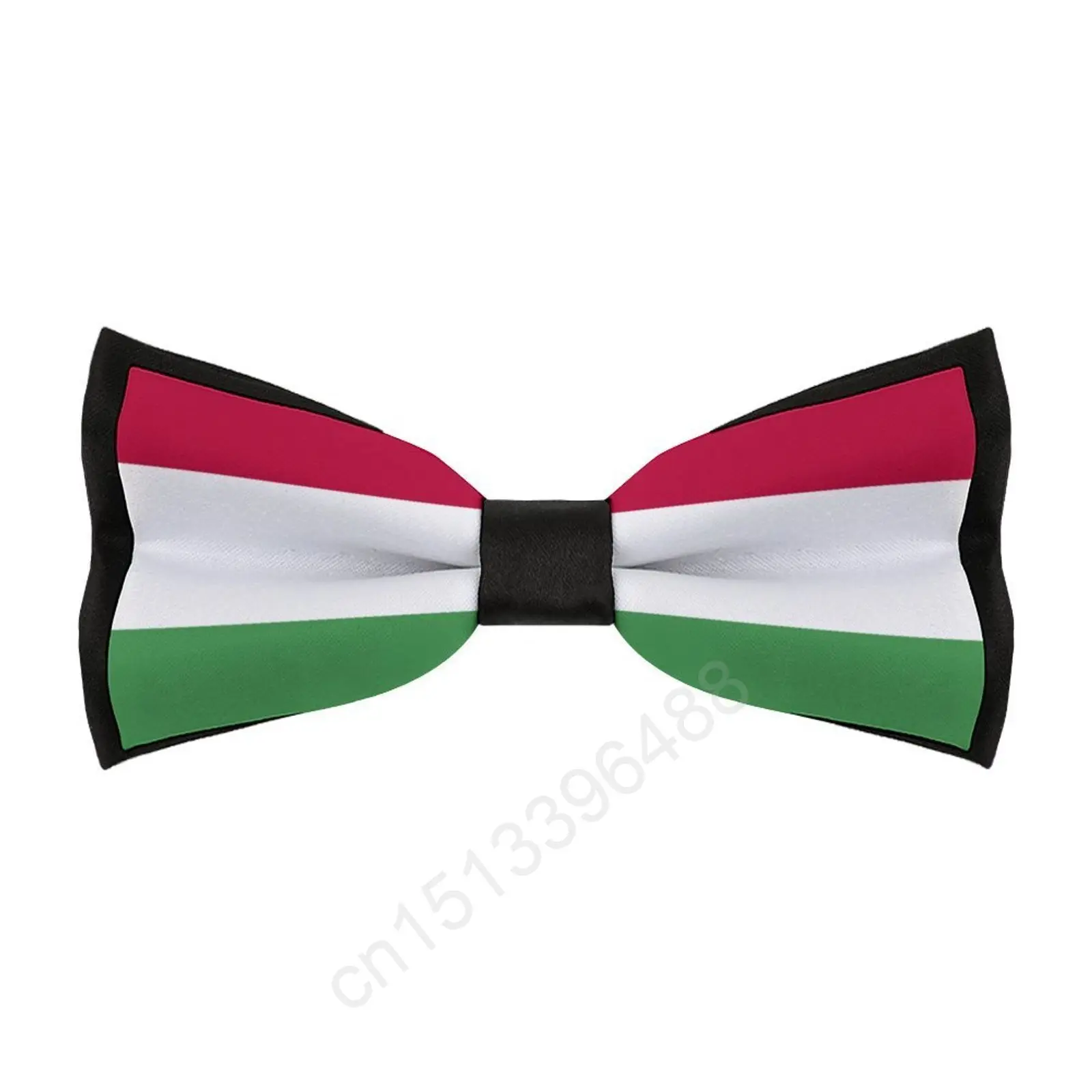 New Polyester Hungary Flag Bowtie for Men Fashion Casual Men's Bow Ties Cravat Neckwear For Wedding Party Suits Tie