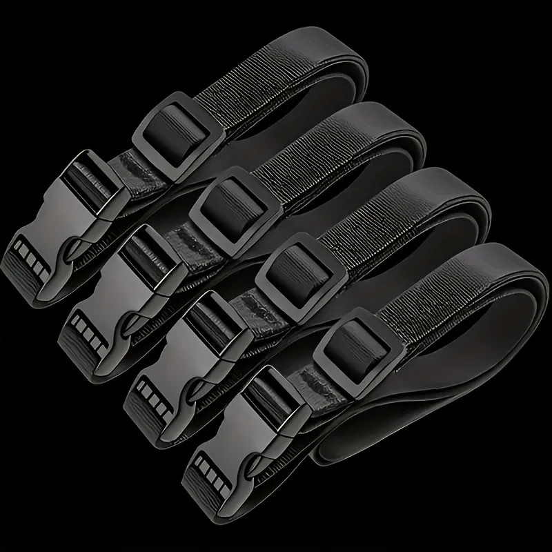 4Pcs Nylon Adjustable Non‑Elastic Straps With Safety Buckle Multipurpose Travel Cargo Fastening Belts