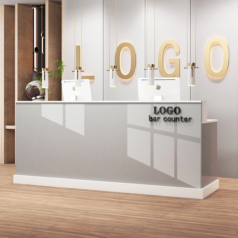 

Front Desk Table Aesthetics Reception Bar Counter Outdoor Paint Store Light Luxury Company Cashier Barber Clothing Shop Cash