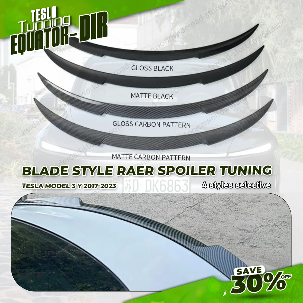 

For Tesla Model 3 Y 2017-2026 Model Y Juniper Rear Spoiler Version | OEM Tail Wing Stabilizer, Lightweight ABS Material Auto