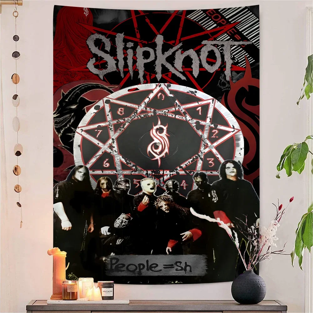 Classic Heavy Metal Rock S-Slipknots Printed Large Wall Tapestry Hanging Tarot Hippie Wall Rugs Dorm Cheap Hippie Wall Hanging