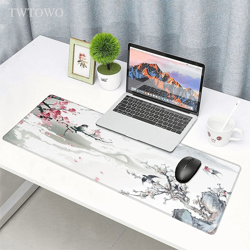 Japanese Style Cherry Blossom Bird Sakura Mouse Pad Gaming XL Large New Mousepad XXL Mouse Mat keyboard pad Computer Mouse Mat