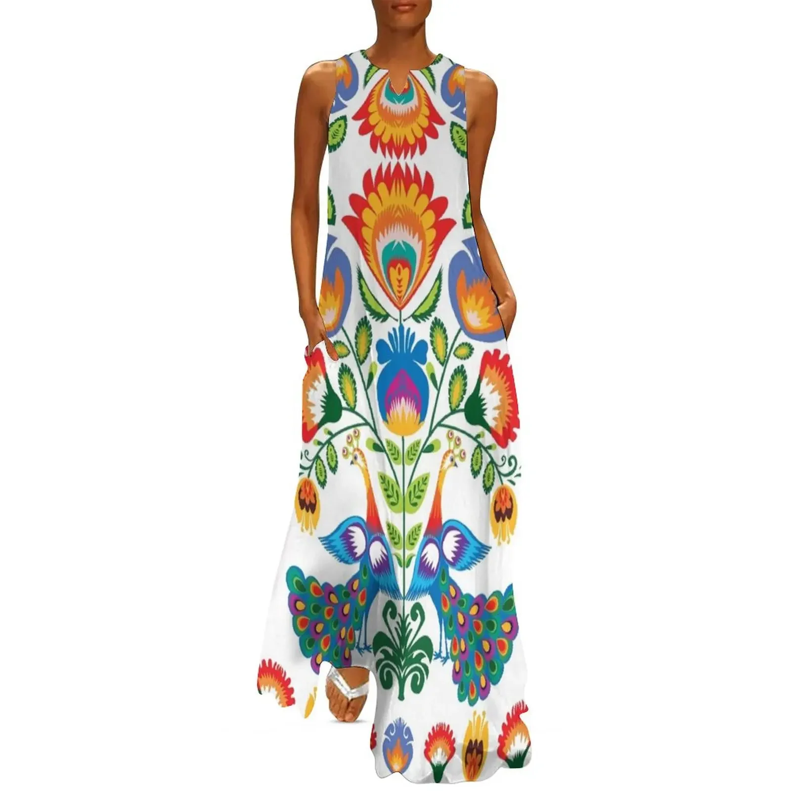 

Another folklore with peacocks Long Dress summer dress dress party evening elegant luxury celebrity beach dresses